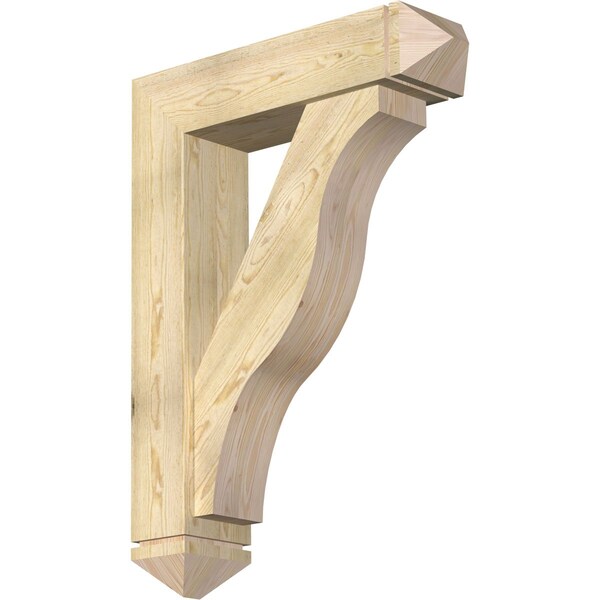 Ekena Millwork Funston Arts and Crafts Rough Sawn Bracket w/ Offset Brace, Douglas Fir, 8"W x 32"D x 44"H BKT0806X32X44FST03RDF - main